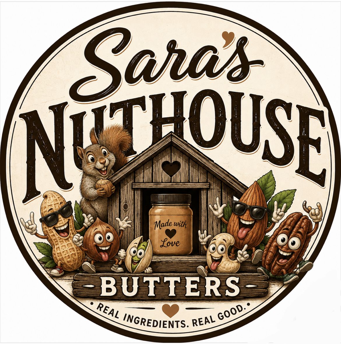 Sara's Nuthouse Butters logo